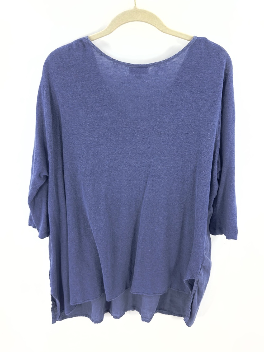 J Jill Love Linen Tunic Top Size XL Blue Mixed Media Nautical Beach Lagenlook - Picture 5 of 10